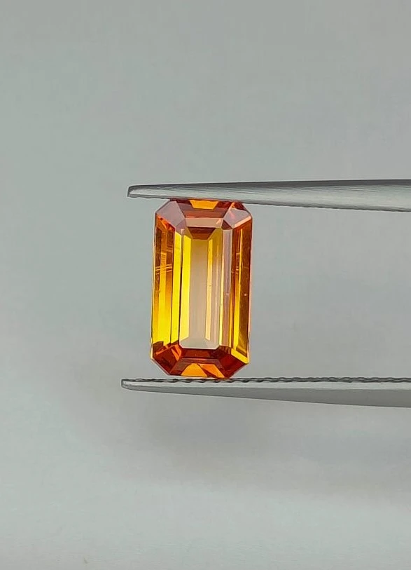 2.29 Natural Fanta Garnet Emerald Cut Faceted Loose Gemstones from Nigeria — view 1